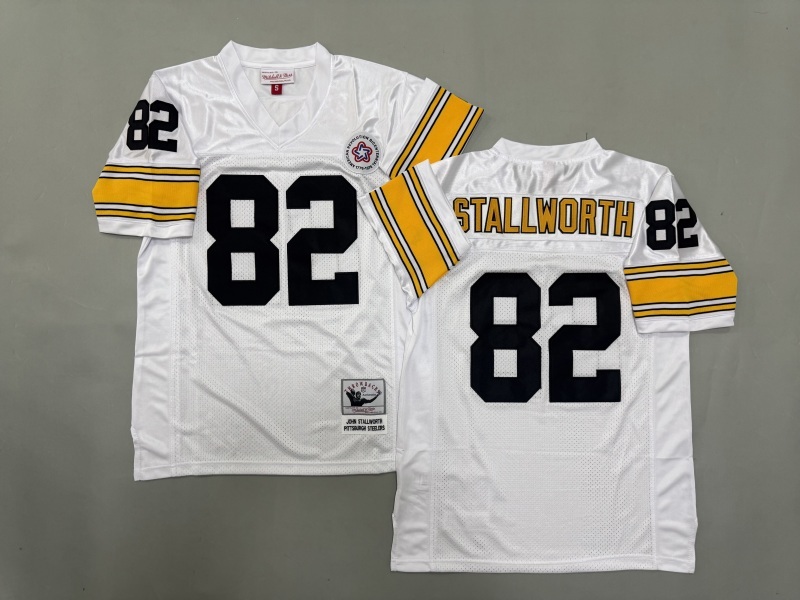 Men 2025 Pittsburgh Steelers #82 Stallworth white Throwback Limited NFL Jersey style 002